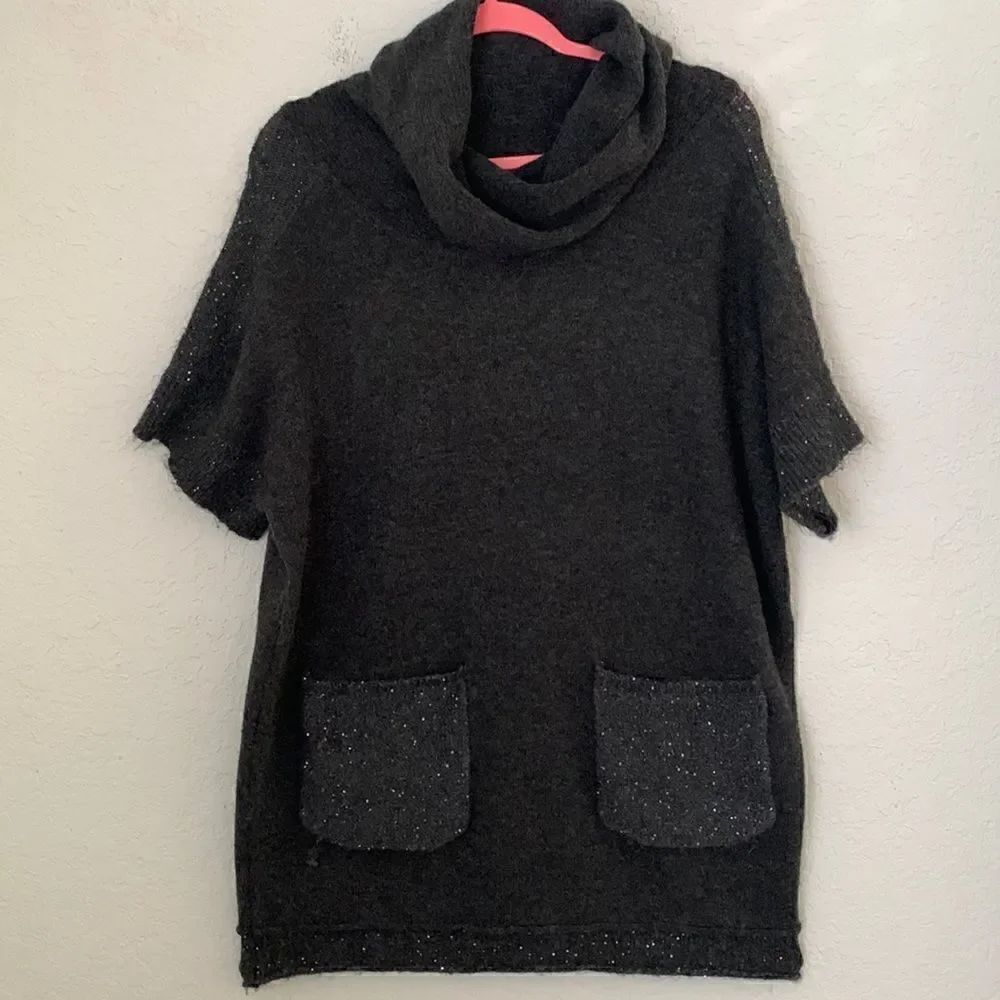 Picadilly Cowl Neck Embellished Lurix Oversized Top Size M-L